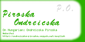 piroska ondreicska business card